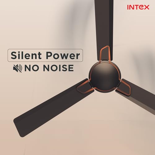 Image of Intex Opulux 1200MM Ceiling Fan 3 Blade 360 RPM | High Speed Motor 230 CMM | Air Delivery 52W | Anti Dust Coating Inverter Compatible | 3 Speed Control 24 Month Warranty (Chocolate Brown)