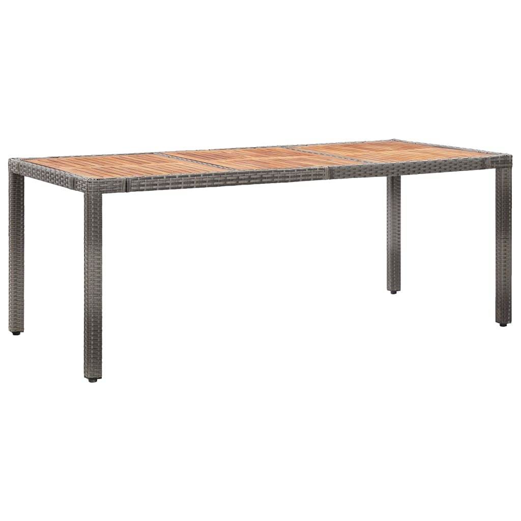 vidaXL Gartenmöbel 9-TLG. mit Auflagen Gartengarnitur Gartenset Sitzgruppe Sitzgarnitur Gartentisch Esstisch Tisch Stühle Poly Rattan Grau