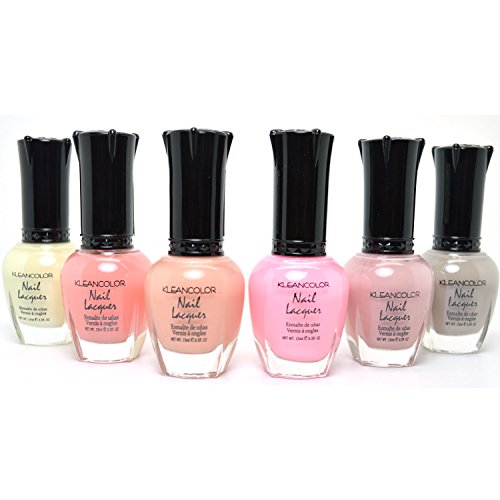 6 FULL KLEANCOLOR SHEER PASTEL NAIL SOFT POLISH SET COLLECTION LACQUER SHPASTEL + FREE EARRING