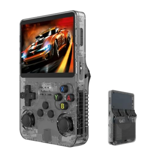 R36 PRO Handheld Retro Game Console with 20000 Built in Games - Double Memory Chip for Enhanced Performance (BLACK)