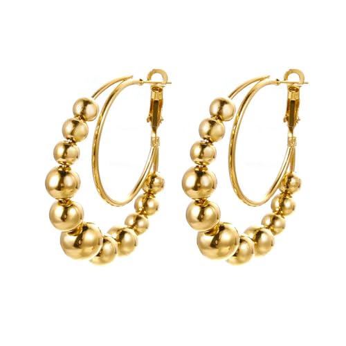 Boucles d'oreilles à anneaux HJZZQH en alliage électroplité au design exagéré