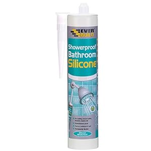Everbuild EVBSHOWWE Showerproof Bathroom Silicone Sealant, White, 280 ml