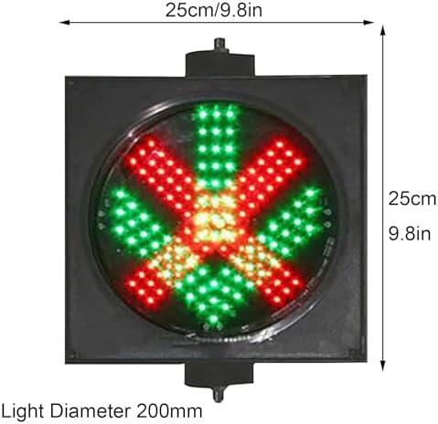 LED Traffic Stop Light - 8"/12" Red X & Green Arrow, IP65 Waterproof Industrial Dock Light, Road Indicator for Loading Bay, 24V Traffic Signal for Safety