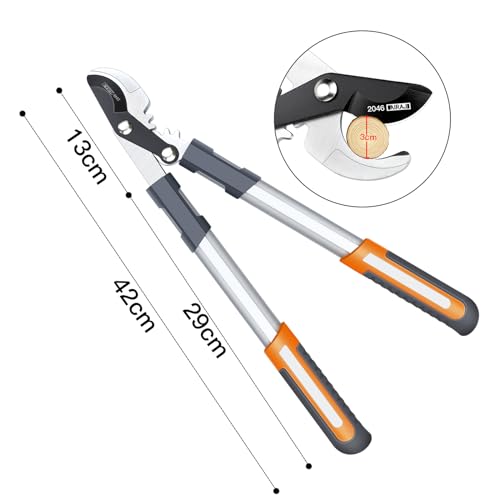 AIRAJ Bypass Astschere,Leichte Astscheren, Scharfe Klinge aus SK-5 Kohlenstoffstahl,zum Schneiden von frischem Holz bis zum Ø von 30 mm,Astschere mit stabilem Griff