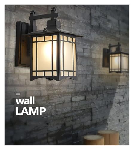 Lámpara de Pared Moderna e Impermeable - Luz Exterior Minimalista de Estilo Europeo para balcón, Patio y Pasillo. Diseño Sencillo. Ideal para pasillos Chinos y Jardines.