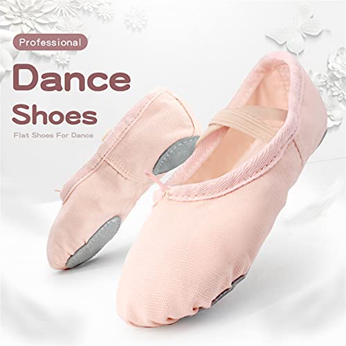 Ballet Slippers 3 Pairs Dance Shoes for Children Ballet Shoes for Girls Ballet Flats Kids Canvas Split Sole Ballerina Practice Shoes for Dancing,Black-11.5 UK2