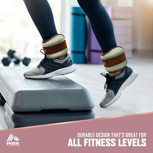 Image of RBX Wrist & Ankle Weights Set, Adjustable Comfort Fit for Training & Toning
