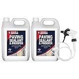 Spear and Jackson - Paving Sealant and Proofer - 2 x 5 Litre Water Seal - with Long Hose Trigger - Breathable, Colourless Waterseal for Brick, Wood and Stone