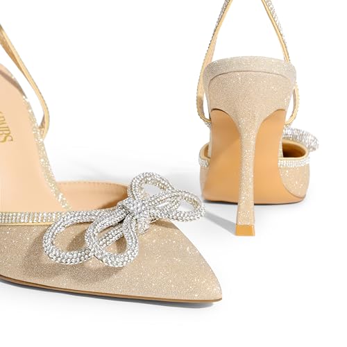 DREAM PAIRS Women's High Heels Destiny Closed Toe Strappy Heels Sexy Rhinestone Ankle Strap Pumps Wedding Bridal Party Dress Shoes Destiny,Size 7.5,Gold,SDPU2208W by DREAM PAIRS - Image 6