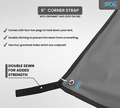 5To5 Designs Camping Tent Footprint - Heavy-Duty Waterproof Tarp - Ultralight Floor Mat For, Hiking, And Backpacking. Durable Lightweight Use Underneath Your, 150*220Cm, Gray #TOP3