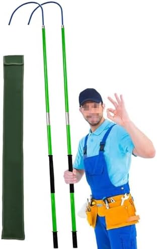 High Voltage Insulated Hook for Electricians, Emergency Life-Saving Tool with Telescopic Pole for Cable Maintenance in Power Towers, Safety Equipment for Electric Work
