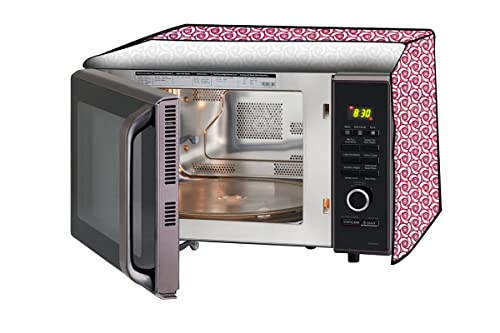 Image of Stylista PVC Microwave Oven Cover for Panasonic 20 L Convection NN-CT254BFDG, Packed Pattern Pink