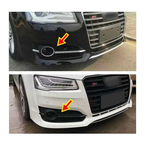 Rejilla de luces antiniebla cromada para Audi A8 Sport S8 2015-2018 parachoques ACC 3