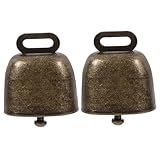 Totority 2個カウベル 騒音発生器 四角い呼び出しベル ハンドル付き 屋外イベント 応援グッズ 花見 お祭り 婚礼 学級行事 フェスティバル用 鉄製