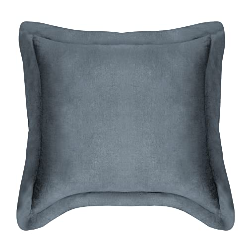 Image of Levtex Home - 100% French Flax Linen - Euro Sham - French Flax Washed Linen - Denim Blue - Sham Size (26x26in.), No Insert