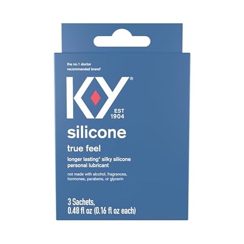 K-Y True Feel Silicone Lube, Personal Lubricant, Silicone-Based Formula, Safe to Use with Condoms, for Men, Women and Couples, 3x0.16 FL OZ Sachets (Pack of 1) Cover