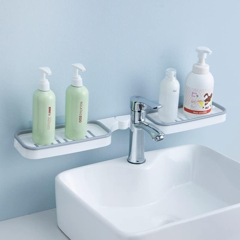 NISHIV 2 in 1 Self Adhesive Kitchen and Bathroom Shelves And Corner Wall Organizer Plastic Storage Shelf Bathroom Storage Holder Fashion Simple Style Shower Organizer Rack (B0CDSB4NL5) Amazon Price History, Amazon Price Tracker