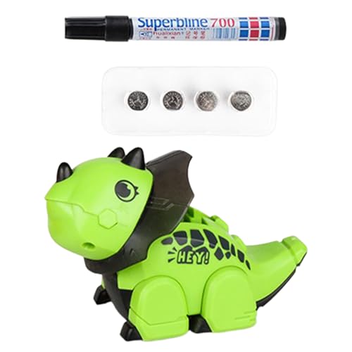 Bsbkoj Walking Dinosaur Toy, Dinosaur Robot Toy, Educational Animal Figure with Music for Kids, Children, Boys, Girls, Toddler, 4.53x3.35x2.56 Inches, Orange, Green