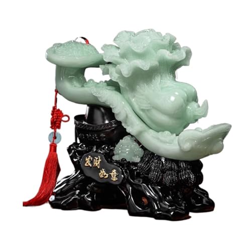 Ruyi - Estatua de Buda de jade – Escultura de riqueza y suerte de Feng Shui, decoración de prosperidad para el hogar y la oficina, adorno de escritorio de energía positiva