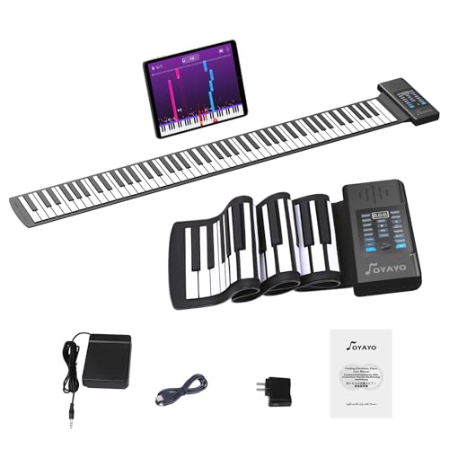 OYAYO ロールピアノ 88鍵盤 ロールアップピアノ キーボード USB充電式 MIDI対応 ポータブルロールピアノ 初心者 子供 日本語説明書付き (RD88)