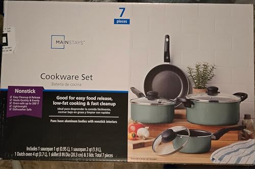 Mainstays Cookware Set, 7 Pieces (blue)