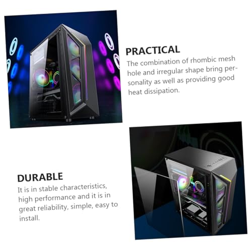 Gabinete de PC Mid-Tower RGB con panel lateral acrílico transparente, tira de luces RGB y puerto USB, cuerpo compacto modificado para juegos y escritorio miniatura 5