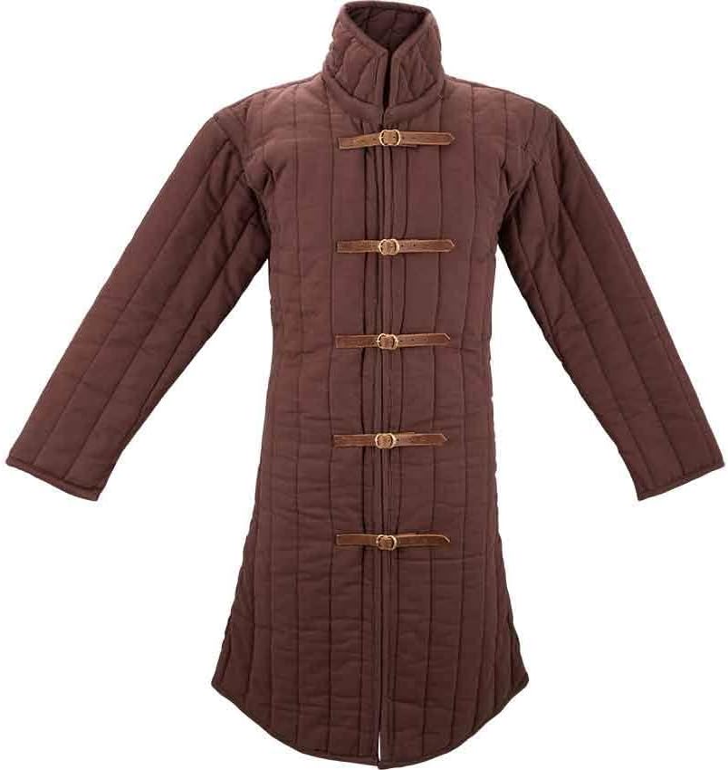 Thick Padded Brown Gambeson With Full sleeves Padded jacket Costume for Men Knight LARP Armor MADE BY MEDIEVAL KNIGHTS