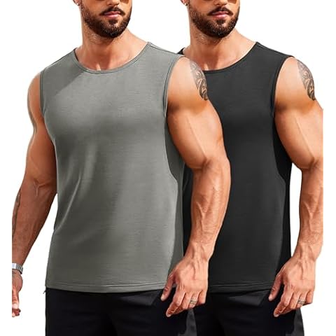 COOFANDY Men's 2 Pack Tank Tops Cover
