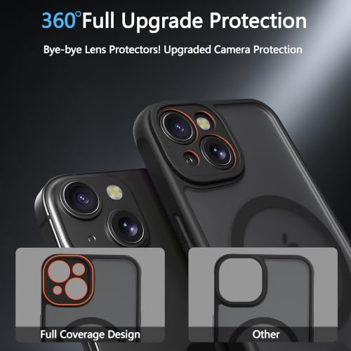 Image of for iPhone 15 Case [Compatible with Magsafe] Translucent Matte Phone Cover, [10 FT Military Grade Drop Protection] Slim Durable Shockproof Protective Bumper (Black Magnetic, iPhone 15)