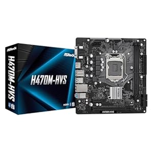 ASRock H470M-HVS Micro-ATX Motherboard: Intel 10th Gen LGA1200, DDR4 2933MHz, HDMI/D-Sub, 4X SATA3, 4X USB 3.2 Gen1, Realtek ALC897