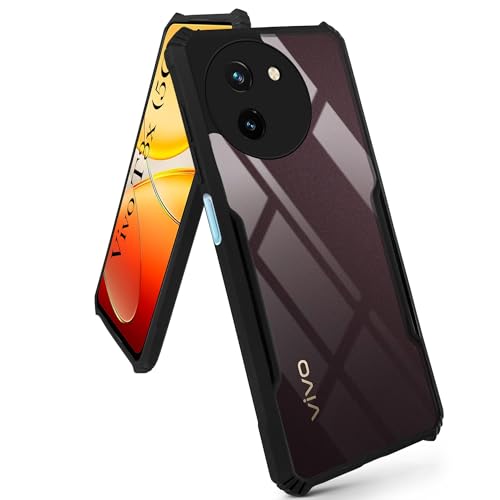 Image of Jkobi Back Cover Case for Vivo T3x 5G (Shockproof with Polycarbonate Clear Panel | Professional Black)