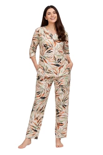 Image of Duchess Women's Viscose Cotton Rayon Printed Night Suit Top and Pajama Set