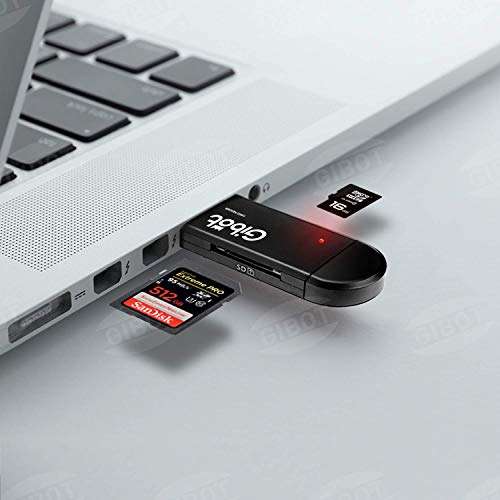 GiBot Tipo C Lettore di schede e micro USB OTG, a USB 2.0 Adattatore per SD, Micro SD per Samsung, Huawei, Android Smartphone, Macbook e PC portatile
