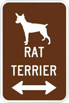 Amazon Co Jp Rat Terrier マグネットサイン ブラウン ラットテリア 小 シルエットイラスト 矢印 英語標識デザイン Water Resistant Uv Coat U S A Design 服 ファッション小物