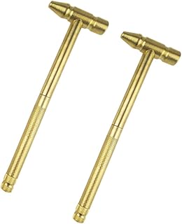 Housoutil 2pcs 6 Mini Hammer Repair Tool Solid Brass Hammer Beat Hammer Masonry Handle Tools for