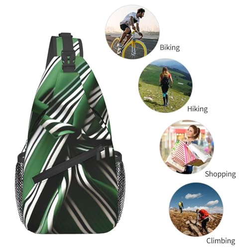 Sac à bandoulière pour la randonnée quotidienne : style à rayures vertes homme - 6