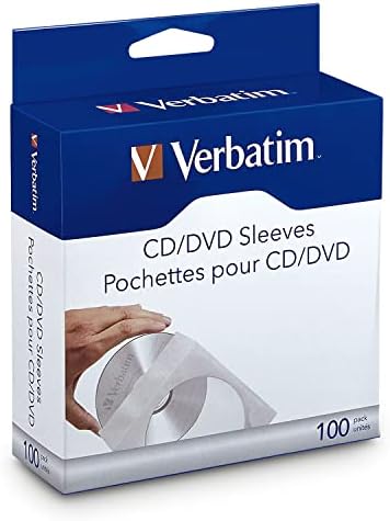 Verbatim CD/DVD Paper Sleeves-with Clear Window 100pk