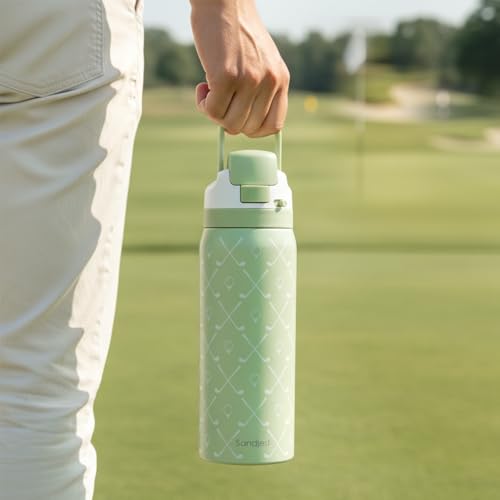 Insulated Golf Water Bottle with Straw