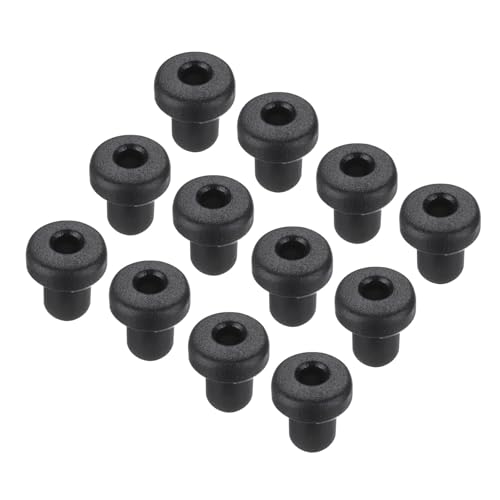 sourcing map 15Pcs t Shape Rubber Grommet Mount Dia 3mm ID 1.5mm H 5mm Black Seal Protection Cable Grommets Flexible for Cable Pipe