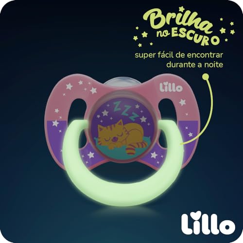 Lillo Kit 2 Chupetas Dia E Noite - Rosa