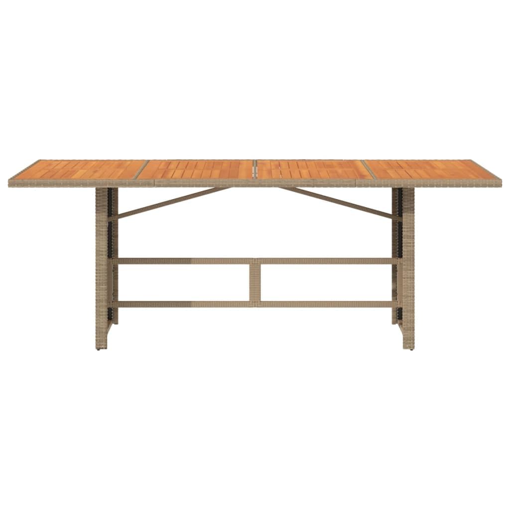 Tavolo da Giardino in Legno di Acacia e Polyrattan 190x80 cm | Ampio tavolo da pranzo per esterni, ideale per arredare il patio, il balcone o il terrazzo durante i pranzi in famiglia.