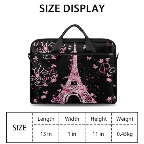 Bolso bandolera para laptop Pink Paris Tower 14-15.6 pulgadas miniatura 7