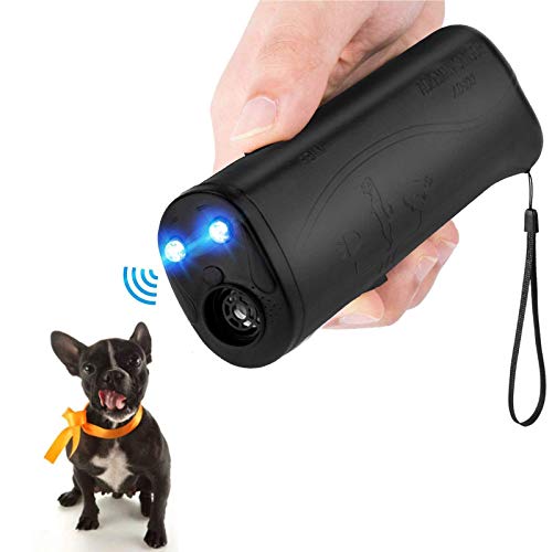 MEIREN Handheld Dog Repellent & Trainer, Anti Barking Device & Ultrasonic Dog Training Aid with Control Range of 30 Ft