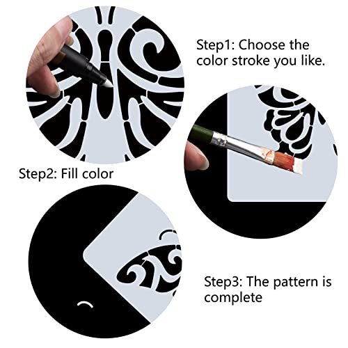 GORGECRAFT 12"X12"Butterfly Stencil Mandala pattern Templates Reusable Templates Plastic Drawing Painting Stencils Template for Painting on Card Wall Fabric Tile Canvas Crafts DIY Home Decor - Image 4