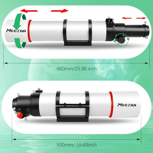 Image of MEEZAA Telescope, 80ED F7.5 Telescope OTA, Extra Low Dispersion Achromatic Refractor Tube, Compact and Portable Optical Tube for Astrophotography and Visul Astronomy
