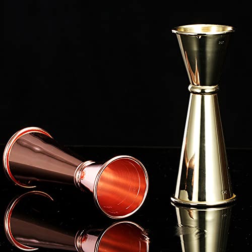 1 Pack Double Cocktail Jigger,Angzhili Stainless Steel Bar Jiggers With Measures, 2 Oz/1 Oz Jigger For Bartending,Bar Tools Used For Bar,Home Party,Bar Measuring Jigger (Gold) #TOP1