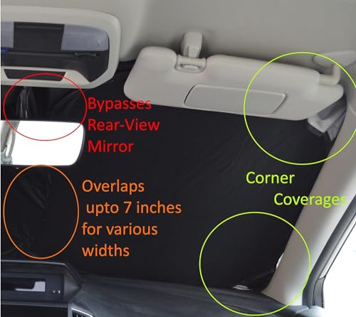 Image of Car Sunshade Pack of 4 for Car Windows, UV Protection, Heat Resistant, Foldable Sun Shades for Cars