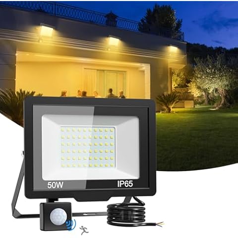 vighep 50W LED Outdoor Floodlight with Motion Detector Cover