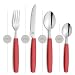 Beckmann & Rommerskirchen VALOA Besteck Set 4 Personen - 16-teilig - Rot - Spülmaschinenfest - Hochglanzpoliert - Essbesteck: 4x Messer, Gabel, Esslöffel, Kaffeelöffel