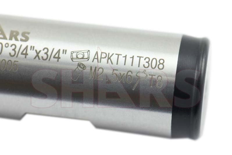 Image of Shars CNC 3 /4 inch 90 Degree Indexable End Mill + 2 PCS APKT 11T308 Carbide Inserts 404-2407+404-6540(2) New [6